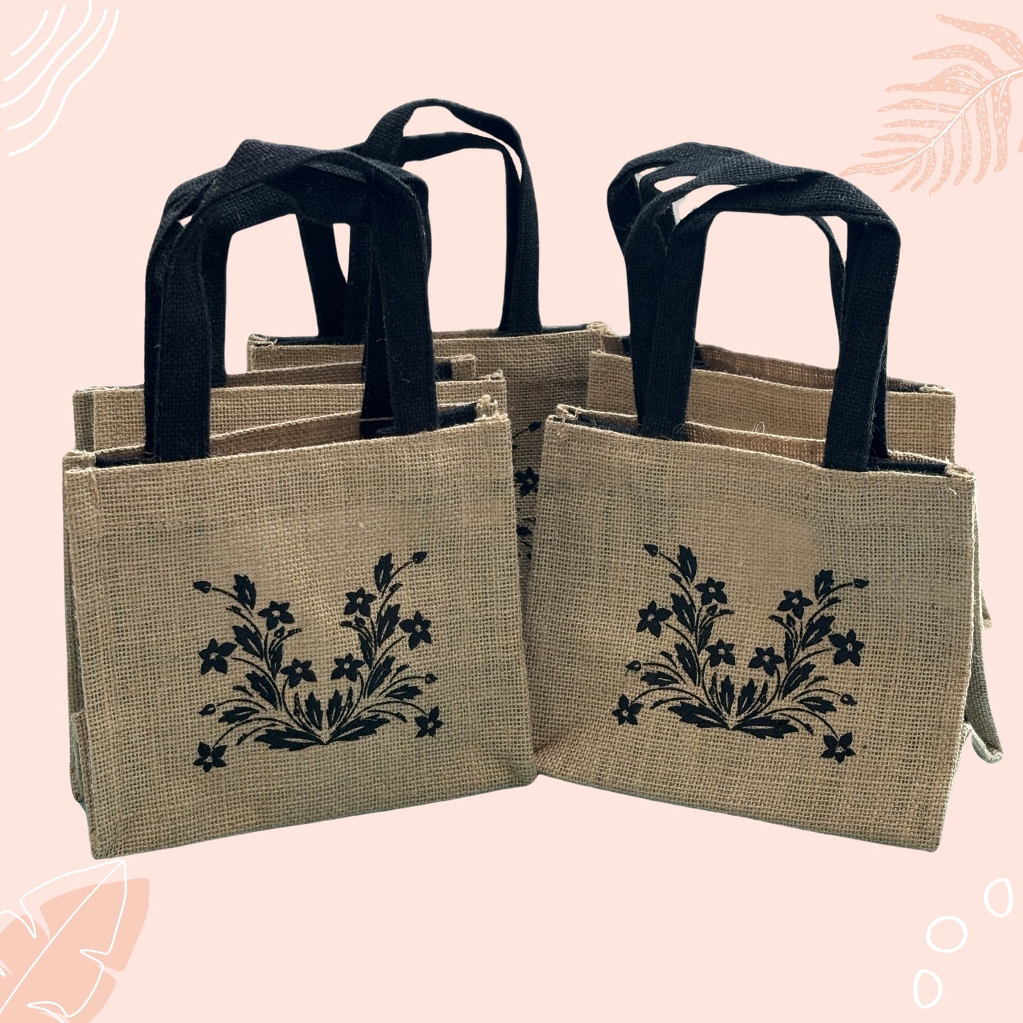 Rustic Mini Burlap Jute Bags Weddings Parties Favor Reusable Eco-Friendly Bags